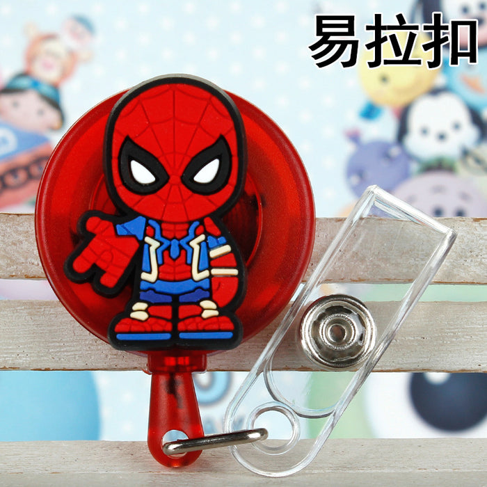 Wholesale Cartoon Badge Scroll Retractable Keychain JDC-KC-LuoKe008