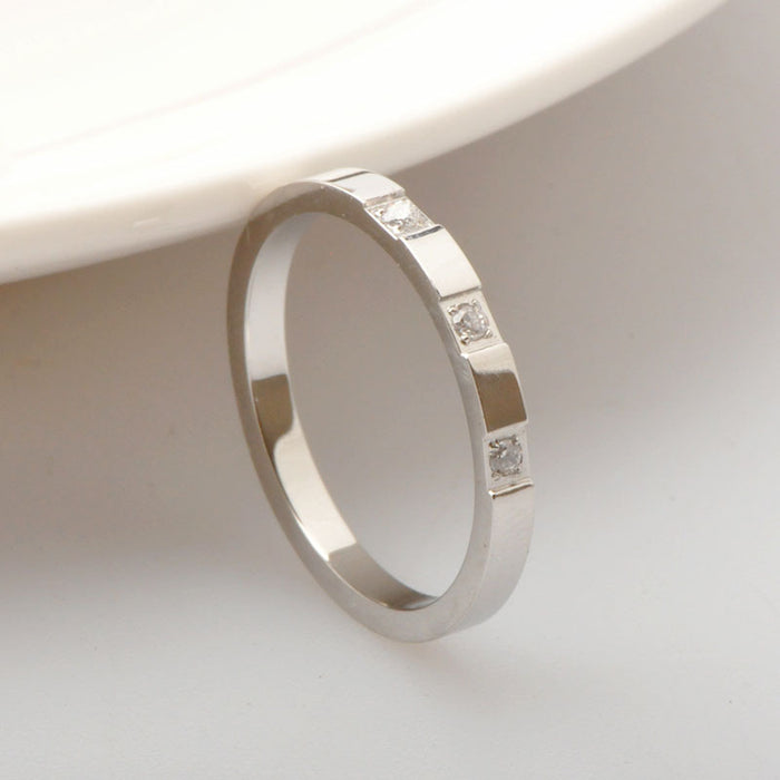 Wholesale diamond three diamond ring rose gold Hao stone titanium steel ring tail ring jewelry manufacturers direct sales