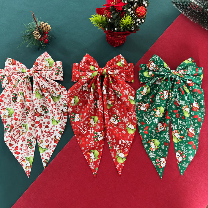 Wholesale Christmas gingerbread man bow hairpin  ribbon spring clip back of the head hairpin hair accessories