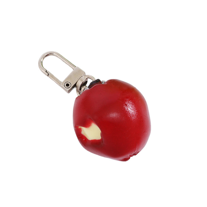 Wholesale Cartoon Cream Strawberry Slice Keychain PVC Food Decor Pendant Bag Charm MOQ≥2