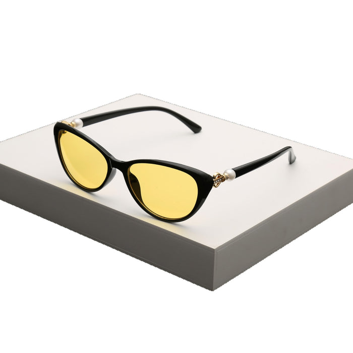 Wholesale Advanced New Cat Eye Frame Pearl Sunglasses Fashion Printed Sunglasses