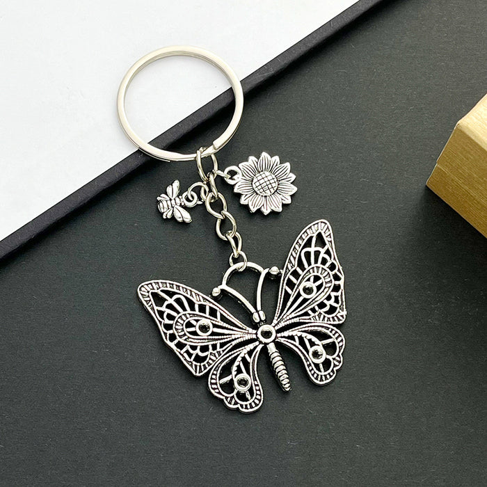 Wholesale Hollow Butterfly Bee Sunflower Zinc Alloy Keychain JDC-KC-LuNeng017