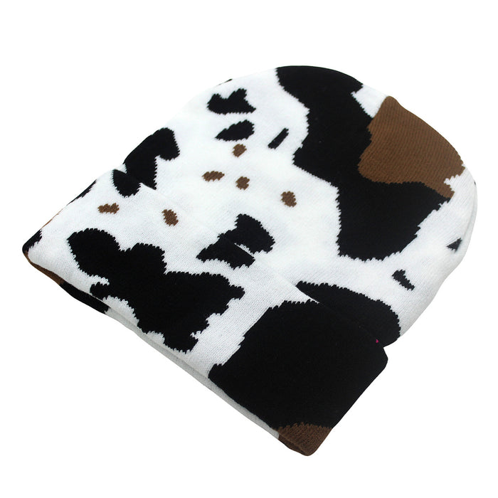 Wholesale Autumn and Winter Cow Pattern Jacquard Knitted Hat JDC-FH-ZhiXie012