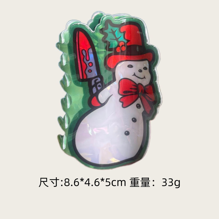 Wholesale Christmas PVC Hair Claw Clips Santa  Shark Cartoon Party Accessory Gift