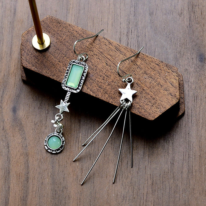 Wholesale 2pcs Retro Star and Moon Irregular Earrings