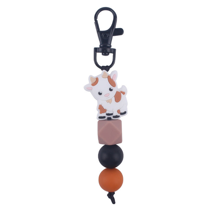 Wholesale Animal Silicone Bead Keychain JDC-KC-GuangTian025
