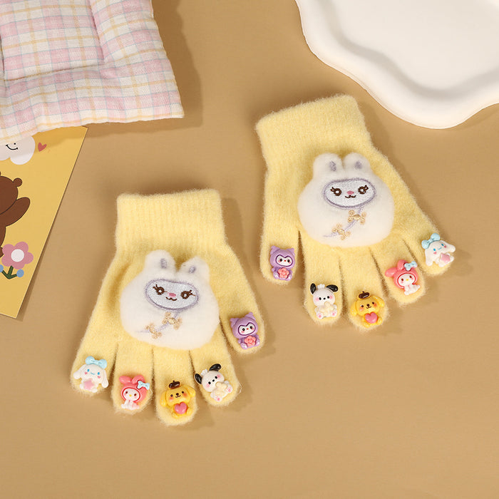 Wholesale Children Cute Cartoon Rabbit Knitted Gloves