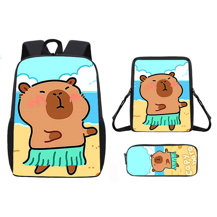 Wholesale Capybara Cute Cartoon Schoolbag  Students Large Capacity Backpack Rucksack