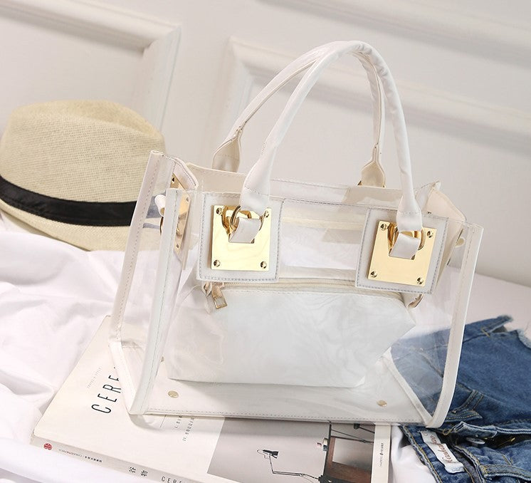 Wholesale Summer Crystal Transparent Beach Bag Shoulder Bag JDC-SD-DanZe001