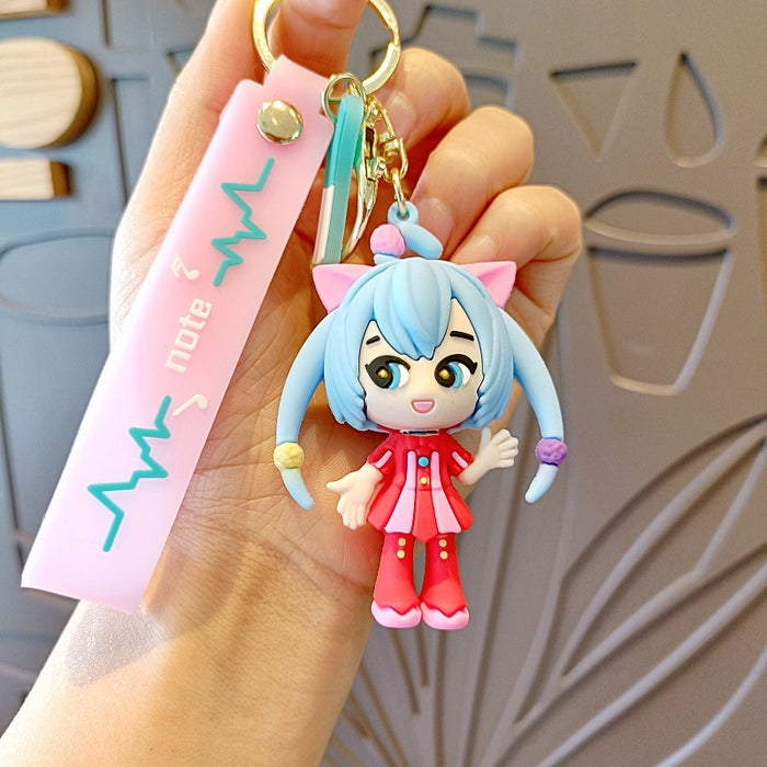 Wholesale Silicone Cartoon Doll Keychain JDC-KC-MingT164