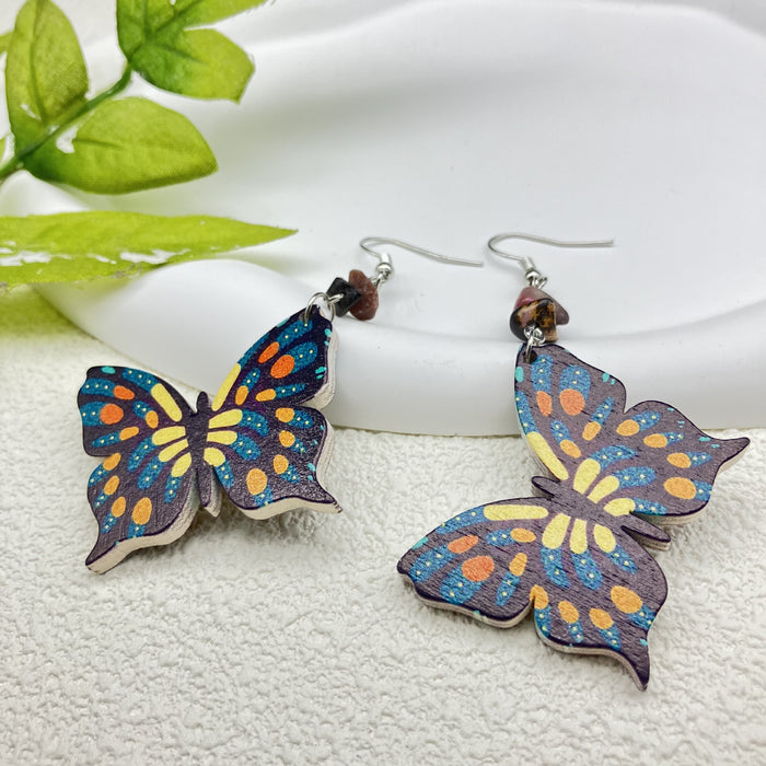 Wholesale Wooden Butterfly Earrings JDC-ES-FaX001