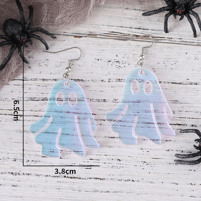 Wholesale  Cute Ghost Ghost Funny Laser Acrylic Pendant Earrings Acrylic Gothic Earrings