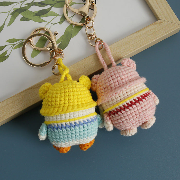 Wholesale Handmade crocheted woolen knitted bag keychain pendant