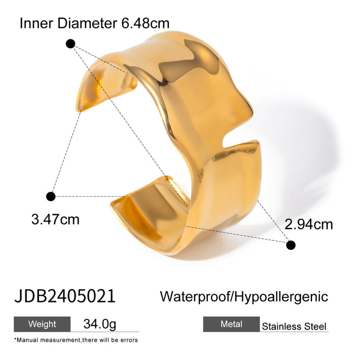 Wholesale Stainless steel exaggerated gold bracelet with high-end feel, open bracelet made of titanium steel, and hand jewelry