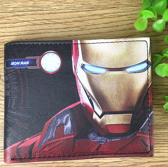 Wholesale Fashion Retro Superhero Bifold Wallet PU Leather Card Holder For Men Women