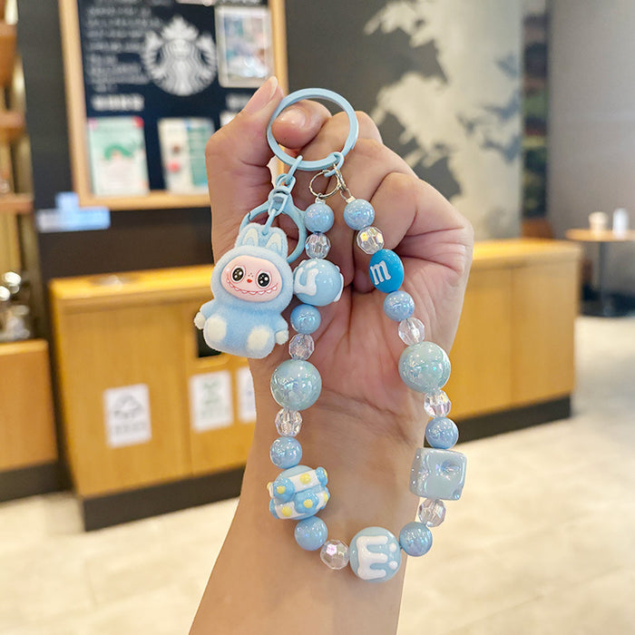 Wholesale Cartoon doll beaded phone charm keychain