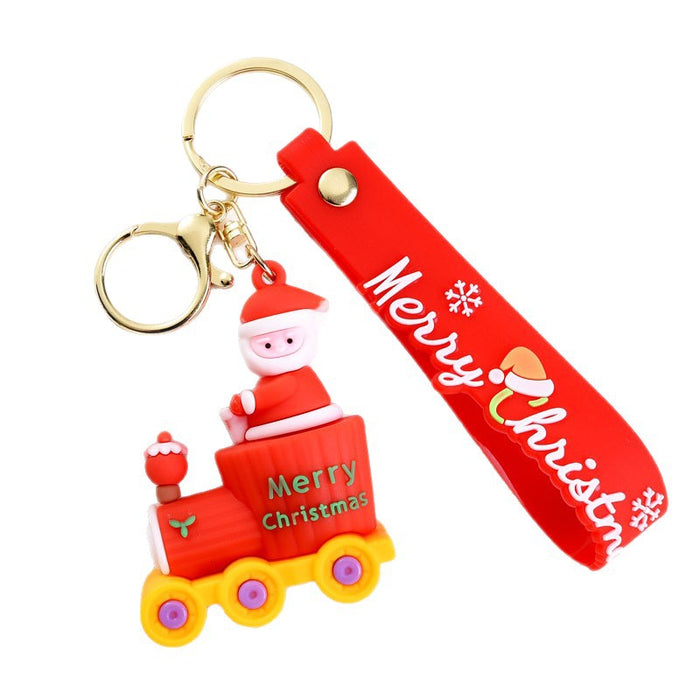 Wholesale Cute soft rubber Christmas keychain