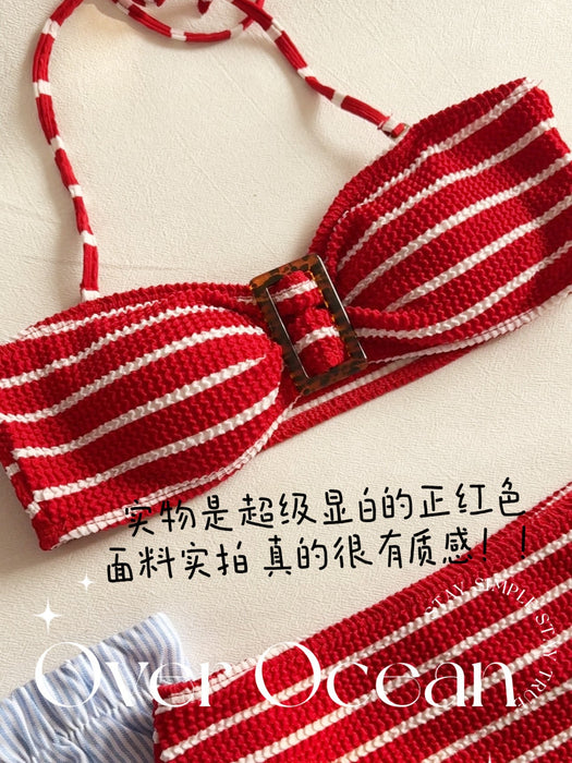 Wholesale Retro striped sexy bikini swimsuit