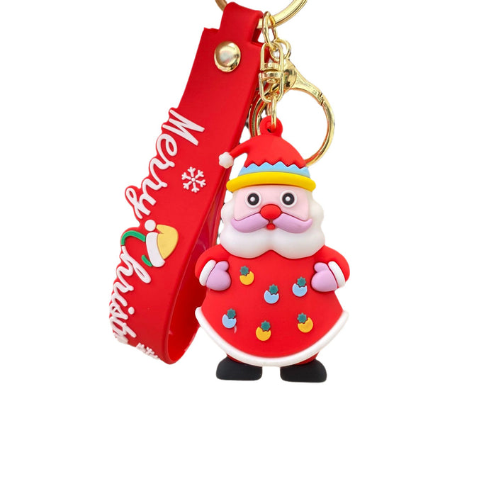 Wholesale Cartoon Snowman Christmas Key Silicone Keychains JDC-KC-PengYu007