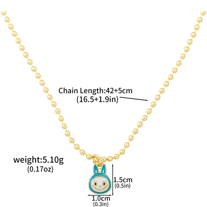Wholesale Necklace Earrings  Cartoon Cute Metal Enamel Set Pendant Ear Pin Holiday Gift