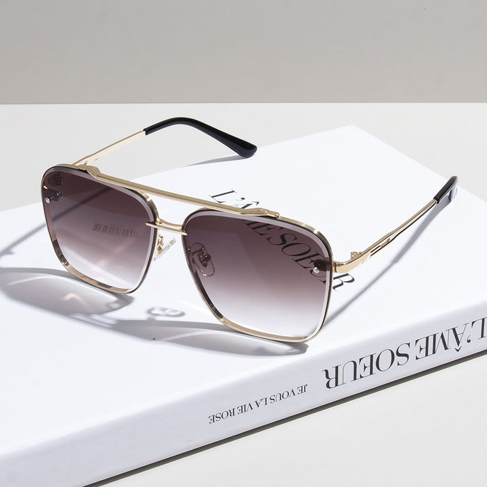 Wholesale Transparent Blue Sunglasses Men's Double Beam Driving Sunglasses Travel Uv Protection