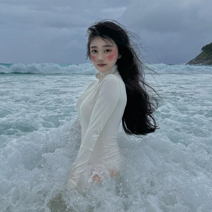 Wholesale High neck swimsuit, long sleeved pants, professional sun protection one-piece quick drying diving suit