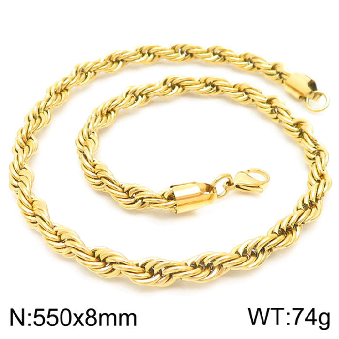 Wholesale Trendy Twist Chain Necklace Titanium Steel Jewelry