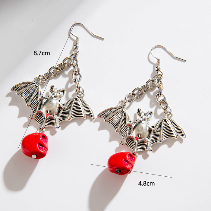 Wholesale Skull Bat Earrings Dark Creative Alloy Drop Earrings Fashion Accessory MOQ≥2