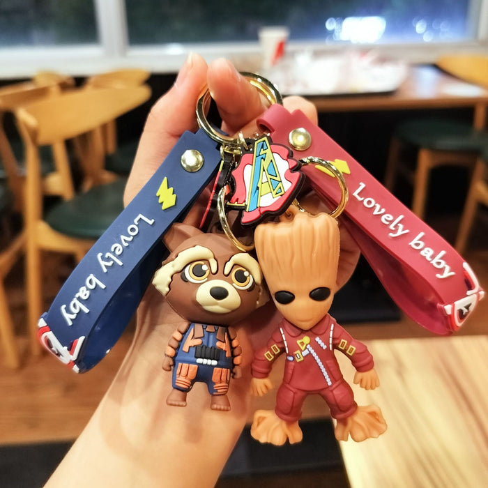 Wholesale Cartoon Doll Galaxy guard keychain tree man Grut three-dimensional schoolbag