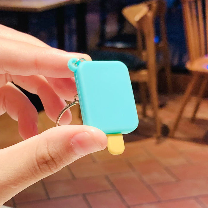 Wholesale New Mini Mini Cartoon Cute Fruit Ice Cream Keychain Car Chain Personalized Luggage Hanging Decoration Small Gift