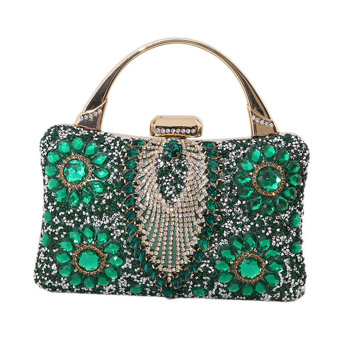 Wholesale Metal Hand-held Dinner Bag for Women with Diamond Inlay JDC-HB-MM002