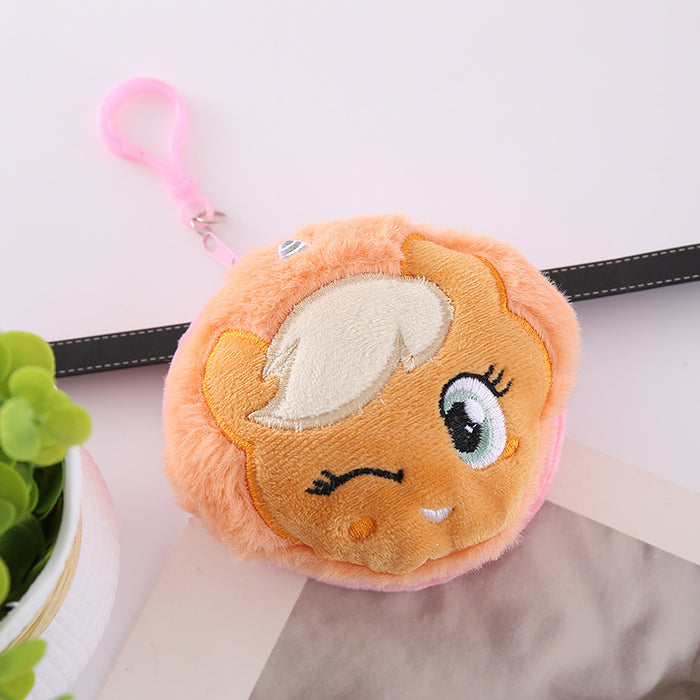 Wholesale Cute Plush Coin Purse Cartoon Keychain Pendant Zipper Storage Bag Grab Doll Small Gift