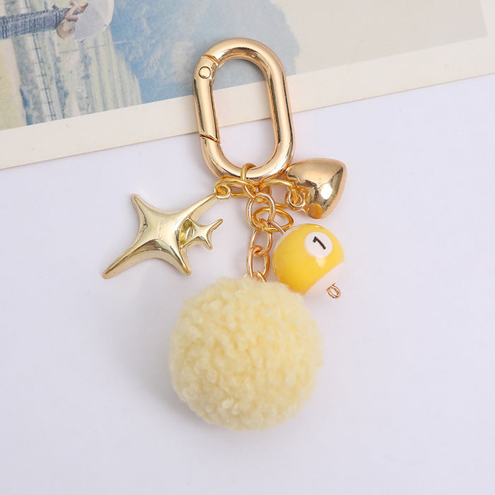 Wholesale Cute Small Billiard Beads Love Ball Keychain Pendant Bag Accessories