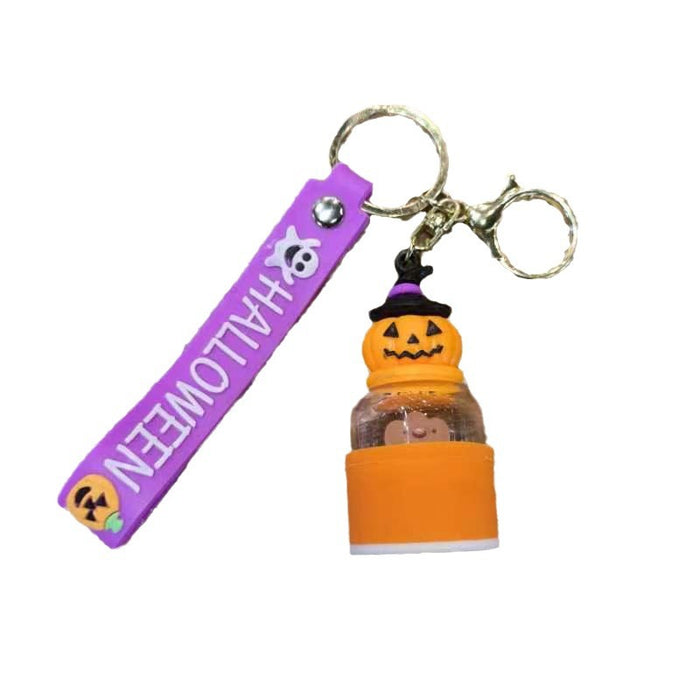 Wholesale Halloween Pumpkin Silicone Keychain JDC-KC-Biaopan001