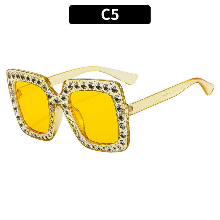 Wholesale Square Rhinestone Disco Sunglasses