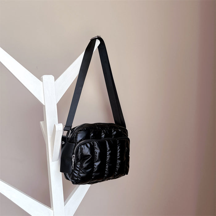 Wholesale Children's bag new cotton filled down small square bag handsome sports style large capacity crossbody bag