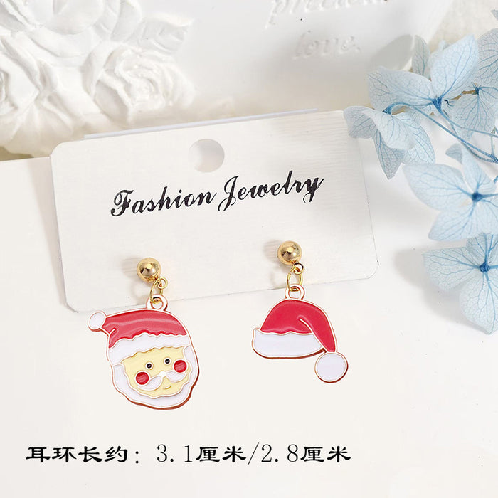Wholesale S925 Silver Post Christmas Earrings Santa Deer Snowflake Studs for Women Party Gift Fashion Accessory