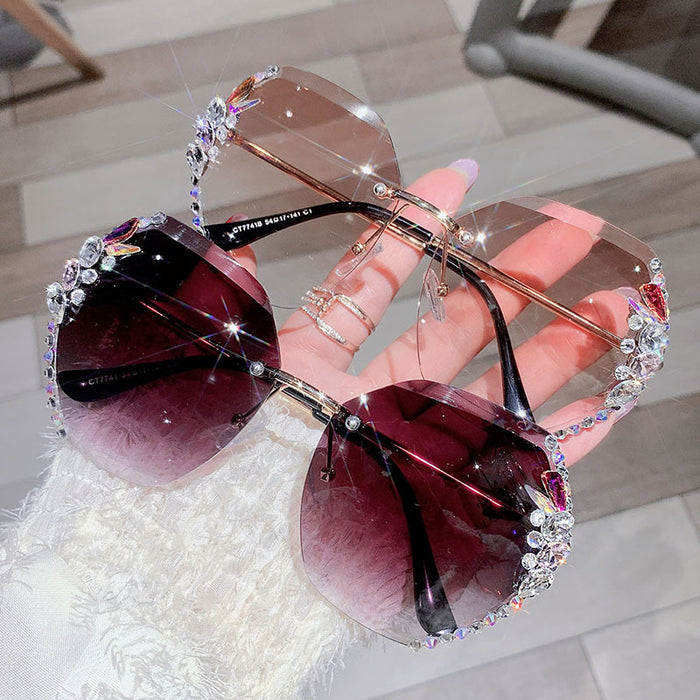 Wholesale Rhinestone UV Protection PC Sunglasses JDC-SG-MNY004