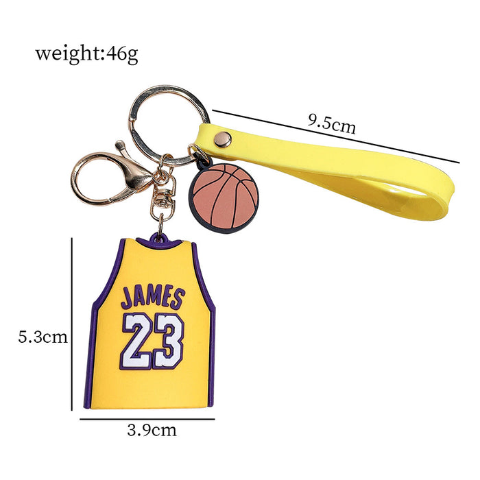 Wholesale Silicone Cartoon Jersey Keychain JDC-KC-Qiwei026