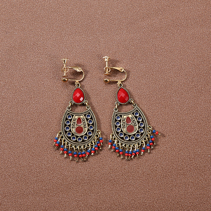 Wholesale Alloy Bohemian Retro Ethnic Style Su Long Earrings JDC-ES-Gumi003