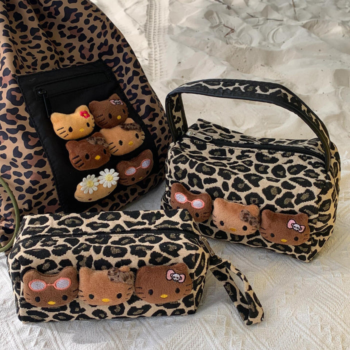 Wholesale Cute leopard print cat handbag