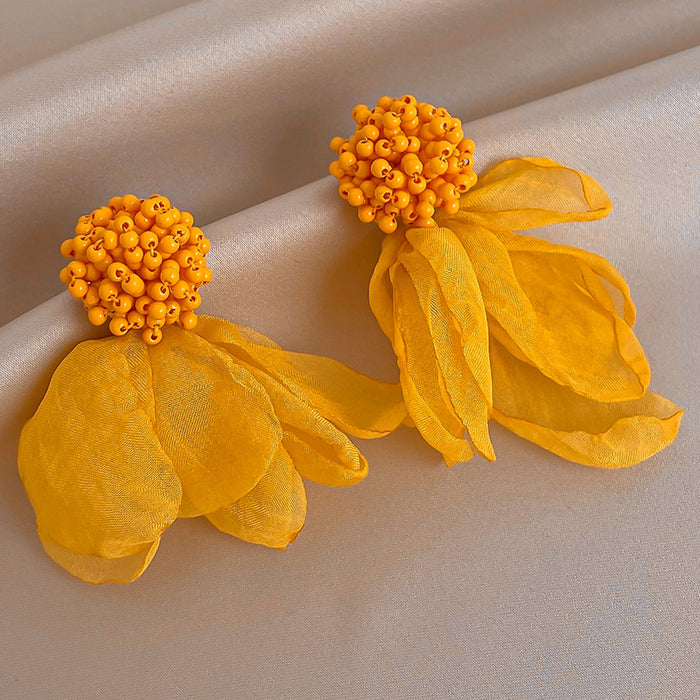 Wholesale Silver Needle Acrylic Lace Flower Earrings Elegant Earrings for Women