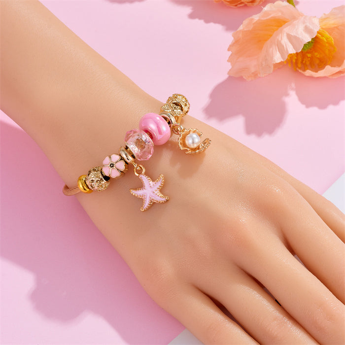 Wholesale Electroplated Stainless Steel Ocean Starfish Shell Bracelet Fashion Accessory Gift MOQ≥2 MOQ