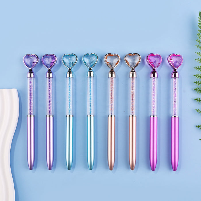Wholesale Imitation Metal Rod Diamond Heart Ballpoint Pen