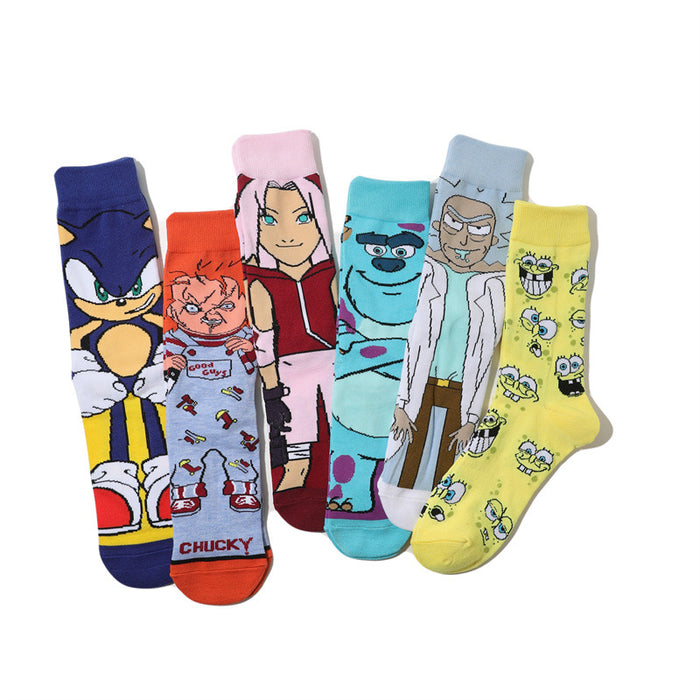 Wholesale Monster Cartoon Cotton Middle Socks JDC-SK-HuiHe048