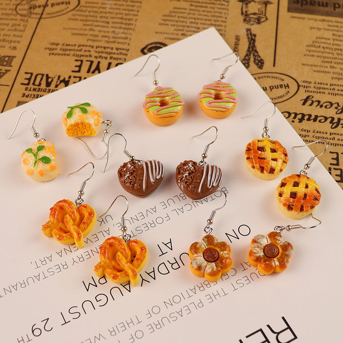 Wholesale Cute Green Donut Earrings - Fashion Food Accessory Gift