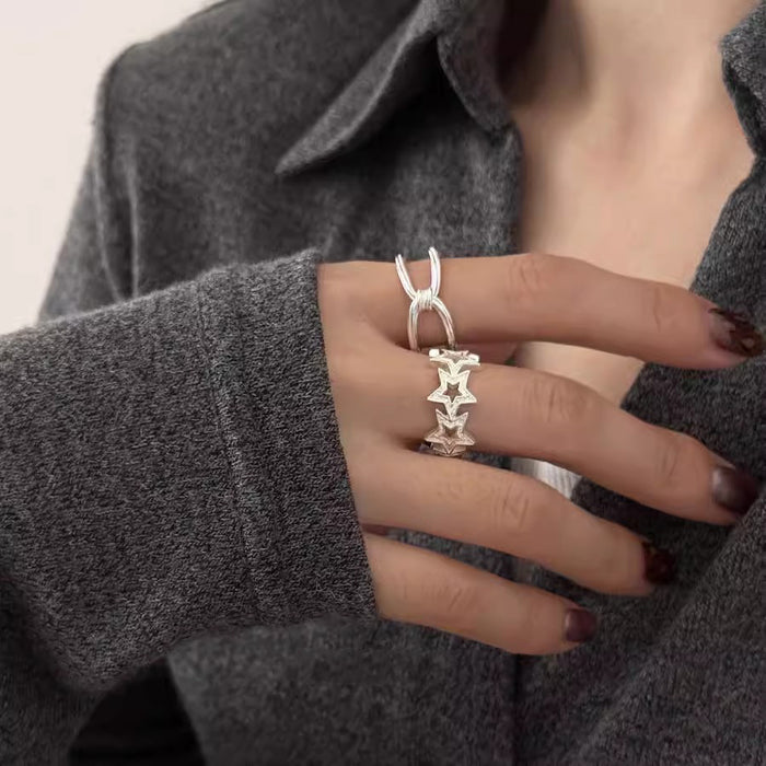 Wholesale Simple Line  Ring Women's Opening Adjustable Line Cross