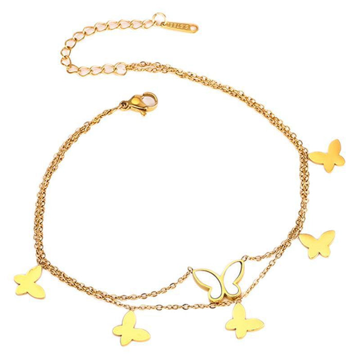 Wholesale Butterfly Titanium Steel Anklet