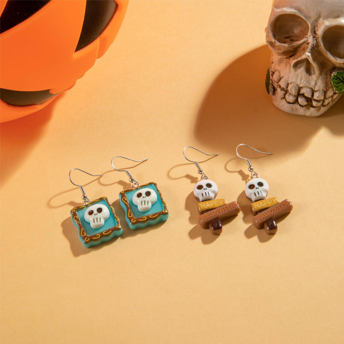 Wholesale Skull Pumpkin Acrylic Earrings Party Wear Jewelry Accessory MOQ≥2