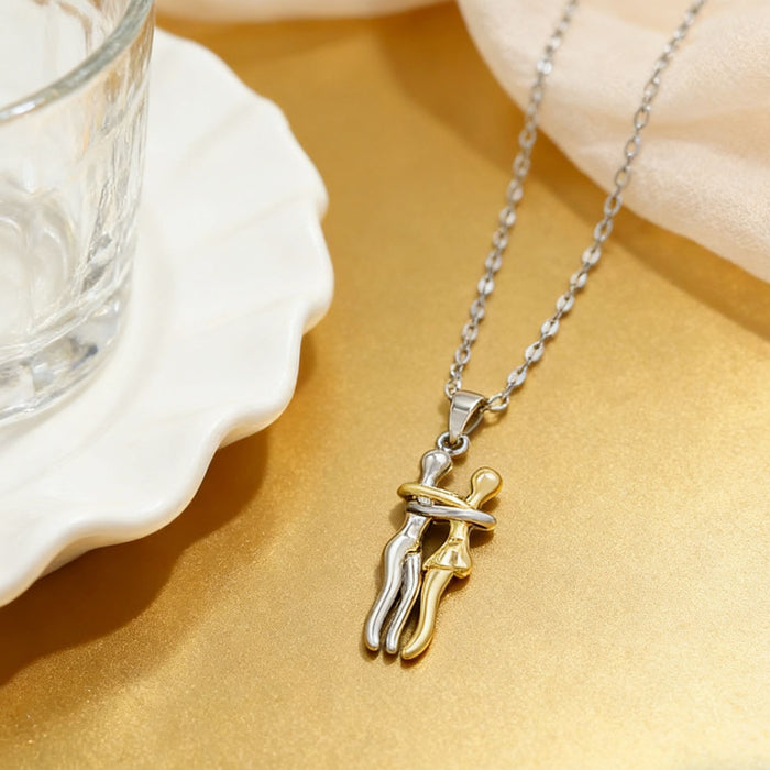 Wholesale Creative Jewelry Couple Hug Necklace For Valentine' s Day